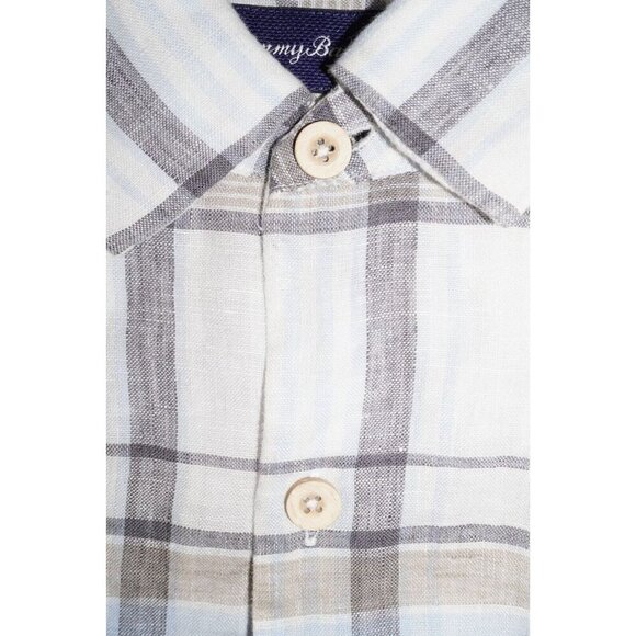 Tommy Bahama 100% Linen Plaid Button Down Shirt Size Large - Picture 14 of 16
